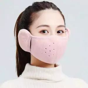 겨울 핑크 귀도리 마스크 방한