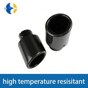 자동차 광택 트윌 카본 파이버 머플러 팁 배기 시스템 파이프 노즐 범용 크림핑 스테인리스 스틸 블랙