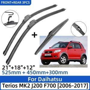 Daihatsu Terios MK2 J200 F700 2006-2017 용 3PCS 전면 후면 와이퍼 블레이드 윈드실드 윈드 스크린 윈도