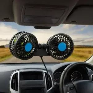[CAR] 차량용 선풍기 트윈팬 흡착식 카선풍기 각도조절 2개입