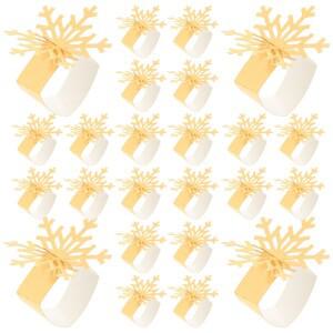 25Pcs 눈송이 냅킨 링 크리스마스 버클 테이블 장식  파티 다이닝