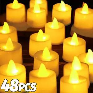 LED초 148개 Flameless Led 촛불 크리스마스 파티 테이블 램프 하트 전자 배터리 Tealight 양초