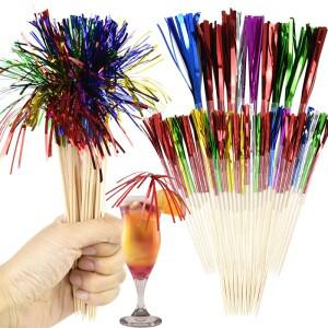일회용 칵테일 픽 이쑤시개 불꽃 놀이 음식 과일 디저트 포크 케이크 토퍼 결혼식 생일 파티 장식 30개