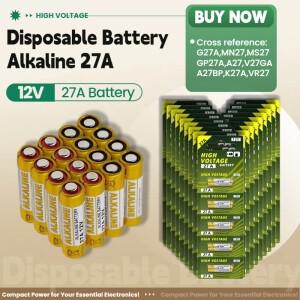 27A 12V 알카라인 배터리 초장수명 문벨 리모컨 장난감 시계 계산기용 MN27 L828 VR27