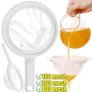 세척 가능 나일론 초미세 필터망 스트레이너 스푼 체 콩밀크 주스 커피 차 주방용 채반