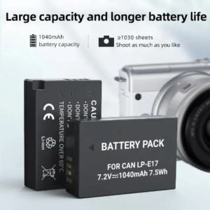 LP-E17 7.2V 1040mAh 충전식 LP 캐논 카메라 배터리 EOS M3 750D R8 R10 R50