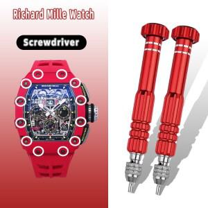 리차드 밀 4 프롱 5 스타 클로 스크루드라이버 RM 스트랩 남성용 제거 도구용 시계 수리 커버 오프너 빨간