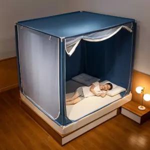 사각 침대텐트 방한텐트 보온 바람막기 침대 방한 암막 우풍