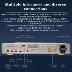 DVD플레이어 GIEC G5700 골드 돌비 비전 4K UHD 블루레이 DVD 플레이어 HD 하드 디스크 수납공간 DTS 디코