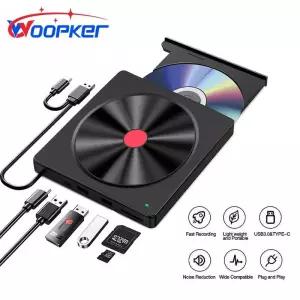 DVD플레이어 Woopker B52 휴대용 DVD 플레이어 맥북 아이맥 컴퓨터용 외부 RW CD 버너 5 인 1 USB30 C