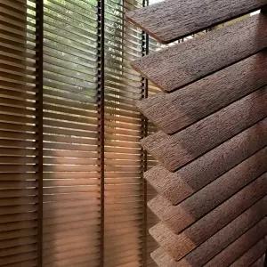 블라인드 커튼 선 제작 우드 베네치안 - 전동 창문 커버 서재 거실용