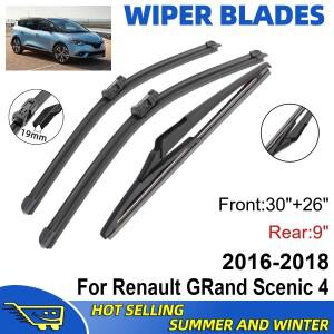 르노 그랜드 시닉 4 2016-2018 30 인치 + 26 9 전면 후면 와이퍼 블레이드 앞유리 창문 액세서리 3개