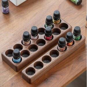 아로마 오일거치대 원목 오일랙 회전식 보관함 향수 0ml 공병 원목선반 받침대 나무 상품