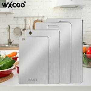 WXCOO 주방용 도마 (야채 과일 고기 식품 등)용 두꺼운 스테인리스 스틸