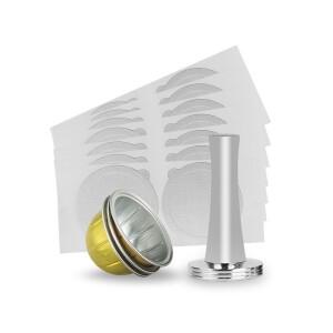 Vertuoline 및 메이커와 호환되는 재사용 가능 커피 캡슐 포드 알루미늄 호일 씰 리필