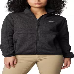 컬럼비아 여성 스웨터 웨더 II 풀 집 플리스 재킷 블랙 헤더 라지