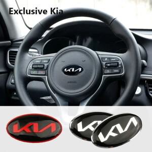 자동차 로고 스티어링 휠 장식 스티커 액세서리 EV6 Sorento Niro Stinger Ceed Carnival K5 K9 Soul Caren