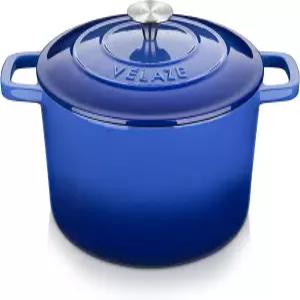 벨레이즈 6 QT 에나멜 더치 오븐 냄비 뚜껑 사워도우 빵 굽기 조리 논스틱 코팅 조리기구(블루)를 위한
