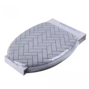 [SBD] 헤링본 쿠션형 그레이 변기커버 O형 대형