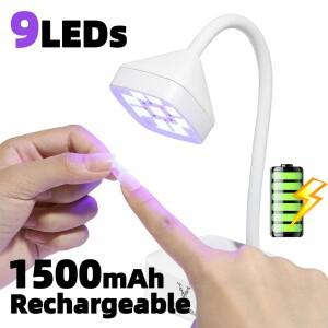 미니 소형 UV 네일 라이트 무선 충전식 LED 램프 2 타이머 설정 및 LCD 디스플레이 살롱 가정용 DIY 사용
