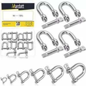 마닷 304 스테인리스 스틸 D 링 섀클 실버 스크류 핀 앵커 보우 헤비 듀티 견인 스트랩 건설 또는 와이어