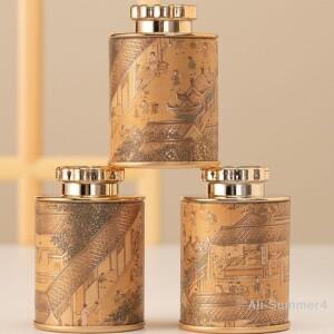 레트로 복고풍 엔틱 블랙티 그린티 밀폐형 향기차단 커피 캐디 오거나이저 여행용 휴대용 용기 밀봉 캔 차