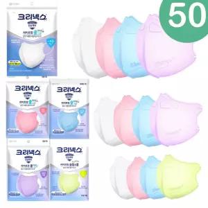 크리넥스 라이트핏 쿨마스크 슬림앤쿨 비말차단 KFAD 50매 새부리형