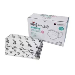 여름용 해오름 KFAD 비말차단 덴탈마스크 50매 대형 일회용 국산
