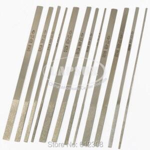 10 PCS 플랫 다이아몬드 코팅 바늘 파일 세트 180mm 50mm 보석상 도구 철강 돌 유리 금속 fr ship