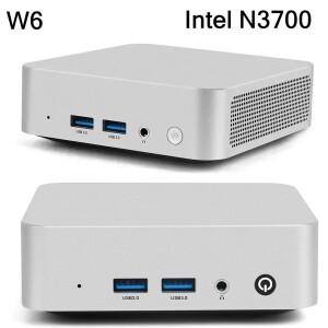 SZBOX W6 인텔 N3700 미니 소형 PC DDR 2xSATA SSD 와이파이 블루투스 포켓 오피스 컴퓨터 윈도우 10