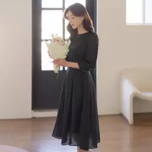 [시크라인] 로아비 벨트 쉬폰 플레어 원피스