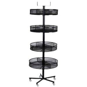 보관 원형 전시대 3단 엽서 철제 회전 블랙 귀걸이 카드회전진열대