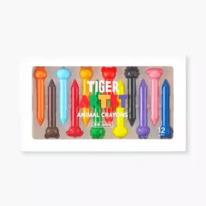상상플레이 어린이 선물 우리 아이 첫 크레용 6가지 동물 모양 크레용 12색 세트 장난감 학습교재