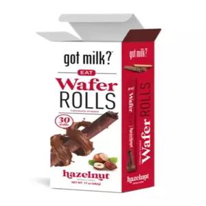 우유가 있나요 웨이퍼 롤 헤이즐넛 17온스 박스 개별 포장된 스파이럴 충전재 포함 쿠키 디저트 또는 간식