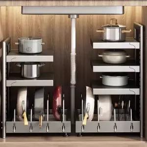 밥솥 레일 전자레인지 진열대 스텐 선반 렌지대 밥솥장 미니