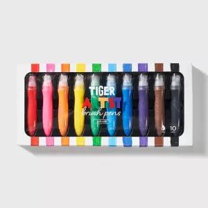 상상플레이 어린이 선물 종이만 있으면 OK 간편한 물감놀이 신개념 브러쉬펜 10색 세트 학습교재