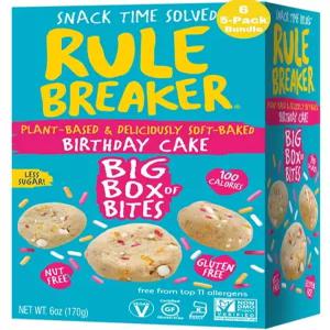 룰 브레이커 텐 프리 쿠키 생일 케이크 빅 바이트 박스 식물성 상위 11개 알레르겐 부드럽고 구워져 학교