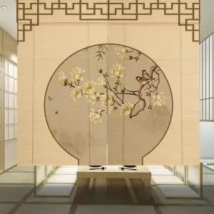 산수화 민화 롤스크린 전통 스크린 대형 대나무 그림 한식당 커튼