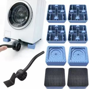 세탁기 및 건조기용 방진 패드 4팩 가구 터 도구 4PCS 롤링 기기 베이스 소음 감소 보행 방지 세탁 포함