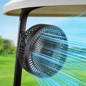 골프 카트용 A2C 마그네틱 충전식 팬 7.5인치 최대 28시간 10000mAh 배터리 구동 휴대용 4단 속도는 EZGO