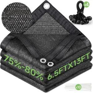 포트미슈 75 -80 그늘막 천 6.5ftx13ft 헤비 듀티 안티에이징 선 메쉬 자외선 차단망 식물 덮개용 선블록