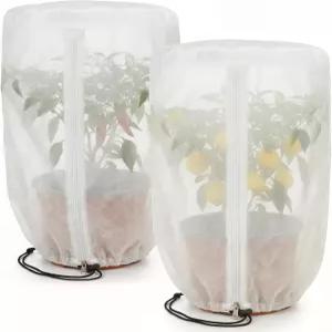 둥근 상단 식물 그늘막 커버 2개 47인치 x 32인치 정원 햇빛 보호 직사광선으로부터 위한 지퍼