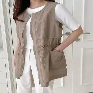 여성 린넨 조끼 면 레이어드 여름 베스트 빅사이즈