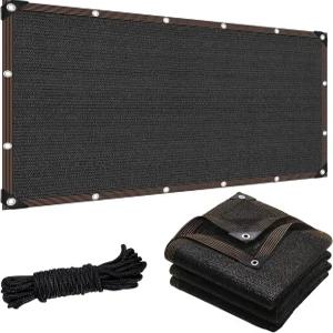 LCYFBE 정원 90 그늘막 강화 그로밋이 있는 6 x 12 FT 방수포 식물용 블랙 아웃도어 선블록 커버 온실