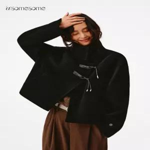 무스탕 털자켓 비대칭 후리스 겨울 버클 아우터 하이넥