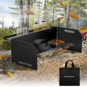 AwnPror 알루미늄 캠핑 스토브 윈드스크린 경량 접이식 야외 윈드블로커 레인지 윈드쉴드 글램핑 하이킹