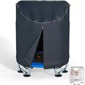 트램펄린 커버 튼튼한 방수 옥스포드 원단 55인치 튜브가 있는 원형 적합합니다 자외선 및 방진 보호 방풍