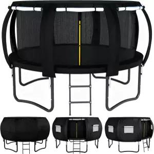 진리 원형 트램펄린 텐트 전용 선쉐이드 커버 옥스포드 원단 - 8곡선 극 적합 야외 액세서리 블랙