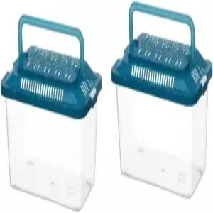 BESTOYARD 작은 거북이 수조 5.1X7.1X3.5인치 투명 플라스틱 수족관 물고기와 애완동물을 위한 휴대용