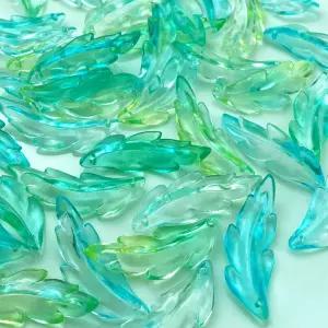 Tingoons 60 PCS 아크릴 잎 모양 구슬 투명 플라스틱 보석 제작용 목걸이 귀걸이(노란색 녹색)